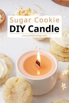 sugar cookie diy candle with cookies around it