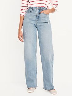 Curvy Extra High-Waisted Wide-Leg Jeans | Old Navy Smaller Waist, Christmas 2024, Back Patch, Small Waist, Wide Leg Jeans, Leg Jeans, Old Navy, Wide Leg, High Waist