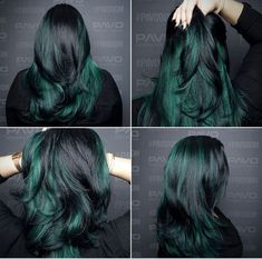 Taper Fade Mullet, Fade Mullet, Dark Green Hair, Taper Fade, Pretty Hair Color, Hair Color And Cut, Ombre Balayage, Dye My Hair