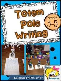 an image of totem pole writing with pictures and text on the front cover, which includes