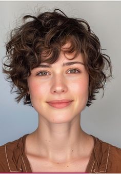 Short Curly Haircuts Pixie, Pixie 2024, Bob Pixie Haircut, Short Bob Pixie, Pixie Haircut Ideas, Short Curly Hairstyles For Women, Short Wavy Haircuts, Curly Pixie Hairstyles, Bob Pixie