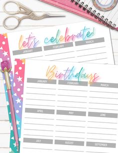 printable birthday calendar tracker planner for anniversaries weddings events parties milestones Printable Birthday Calendar, Tracker Free Printable, Calendar Tracker, Free Printable Cleaning, Printable Sticker Paper, Free Printable Planner, Birthday Tracker, Country Girl Life, Free Printable Crafts