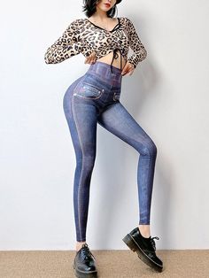 Sku CY-!96605 Material Style Wrap Feature Printing Occasion Sports Seasons Spring , Summer , Autumn , Winter Type Leggings Color BLUE Size S,M,L Please consult the size chart we provide for this item's measurements to help you decide which size to buy.Please note: There may be 1-3cm differ due to manual measurement.CMINCH Waist Hips Length S 60-90 78-104 115 M 64-94 82-108 117 L 68-98 86-112 119 Lifting Leggings, Yoga Jeans, Leggings Activewear, Leggings Gym, Denim Print, Perfect Denim, Fashion Leggings, Leggings With Pockets, Green Leggings