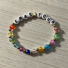 Rainbow Eras Tour Beaded Friend Ship Bracelet Perfect For Trading At The Eras Tour, Or For A Swiftie! Please Bundle And I Can Offer You A Discount I Can Ship Day Off Or Next Day! Best Eras Tour Bracelets, Eras Tour Bead Bracelets, Eras Tour Bracelets Debut, Ears Tour Friendship Bracelets, Unique Taylor Swift Bracelets, Fancy Eras Tour Bracelets, Friend Ship Bracelets Ideas, Eras Tour Bracelets Ideas Funny, Ears Tour Bracelets