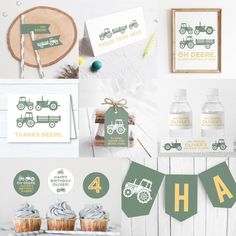 Printable Modern Tractor Birthday Party Decorations Bundle | Instant Download | Farm Party Decor Print your party decorations instantly with this John Deere inspired party bundle. D E M O Demo this item now! Copy and paste the URL below to demo: https://www.corjl.com/d/67OP3 I N C L U D E D Purchase includes: * Happy Birthday Banner * Editable Banner for name * 8x10 Party Sign * Party Favor Tags * Cupcake toppers * Food Label Table Tent * 8 oz Water Bottle Labels * Thank You Cards P E R S O N A Tractor First Birthday Party, Tractor Birthday Party Decorations, Tractor Party Favors, Tractor Party Decorations, Farm Party Decor, Luca Birthday, John Deere Birthday Party, John Deere Birthday, Tractor Birthday Party