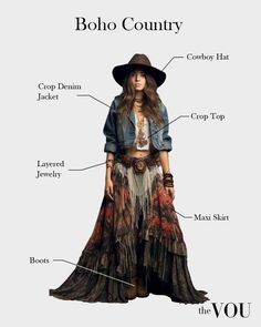 Stile Hippie Chic, Bohemian Fashion Style, Dress Old Money, Look Hippie Chic, Dressing Tips, Boho Punk, Country Outfit