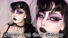 Purple Goth, Makeup Youtube, Cute Eye Makeup, Goth Hair, Graphic Makeup