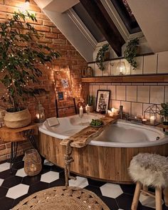 a bathroom with a large jacuzzi tub in it