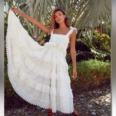 In Perfect Condition, Never Worn And With Tags! One Size Fits All. Has Adjustable Ties Around Waist And Top. Honeymoon Wardrobe, Sunkissed Skin, Honeymoon Outfits, Italy Outfits, White Cotton Dress, Frill Dress, Smock Dress, Boutique Dresses, A Heart