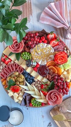 a platter filled with lots of different types of food