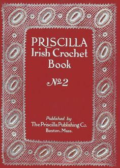 the first book of the irish crochet book, with an image of a red background