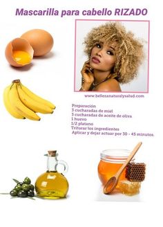 Curly Hair Mask, Peinados Hair Styles, Natural Hair Treatments, Dry Hair Care, Hair Curling Tips, Hair Color Streaks, Beauty Mask, Skin Remedies, Natural Beauty Tips