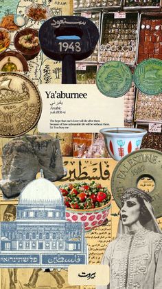 collage of various items including coins and other things