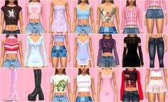 many different types of clothes for females