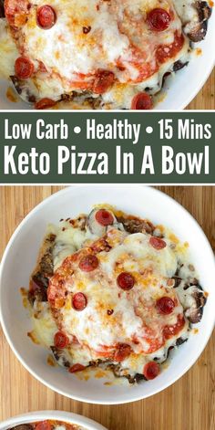 low carb healthy keto pizza in a bowl