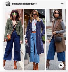 Vestiti In Jeans, Cropped Jeans Outfit, Wide Leg Jeans Outfit, Look Legging, Gorgeous Outfits, Outfit Jeans, Looks Chic, 가을 패션, Fall Winter Outfits