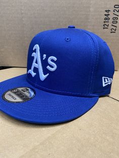 "-Upside Down \"A's\" -New Era 9Fifty Snapback -color: Royal Blue (white Thread)" New Era Outfit, Jordan 21, Dope Hats, Thread Photo, Black Snapback, New Era Cap, Fitted Caps, Cool Hats, Curvy Girl Outfits