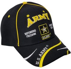 United States Army hat, quality embroidery, fits many men and some women with adjustable strap up to about 23 inch heads. Heavy duty construction. Army star emblem/logo. Black color. One size fits many men, some women. Adjustable hook and loop strap closure High Quality direct 3D Puff embroidery Higher-profile structured crown for a more distinguished appearance, 6 panel with curved standard length bill Stitched ventilation eyelets at the top to help keep your head cool and provide ventilation. Puff Embroidery, Army Hat, Lifestyle Hack, American Veterans, Military Hat, Army Veteran, Many Men, United States Army, Logo Black