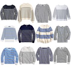 The Classic Editrix: I wear a striped top every Wednesday for my Paris cinema class. #BretonShirtCo #JCrew #TheWhiteCompany #AlexMill French Striped Sweater, French Outfit, Over 60 Fashion, Striped Sweatshirts, 60 Fashion, Girls Stripes