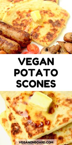 vegan potato scones on a plate with pineapples