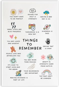 Amazon.com: Things to Remember | Therapy Office Decor School Counselor CBT DBT Therapy Counseling Poster Anxiety Relief Social Psychology Mental Health 16X24 inch Unframed : Office Products Counseling Grad School, Guidance Office Decor, Mental Health Booth Ideas, Social Worker Office Decor Ideas, Middle School Counselor Office Decor, College Office Decor, Mental Health Activity Ideas High School, High School Counselor Office Decor