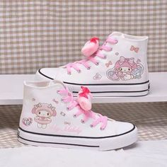 Korean Sneakers, Sanrio Shoes, Customised Shoes, Colorful Things, Stella Rose, Estilo Harajuku, Hello Kitty Shoes, Japanese Harajuku, Hello Kitty Items