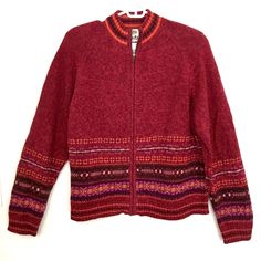 New With Original Tag. No Flaws. Ships Next Business Day ! Red Fair Isle Long Sleeve Outerwear, Casual Red Outerwear With Fair Isle Pattern, Casual Red Fair Isle Pattern Outerwear, Casual Red Fair Isle Outerwear, Red Fair Isle Cardigan For Fall, Red Fair Isle Pattern Cardigan For Fall, Fair Isle, Orange Red, Cardigans For Women