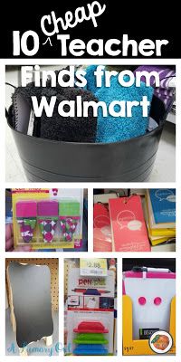 there is a collage of photos with words on it that say 10 teacher finds from walmart