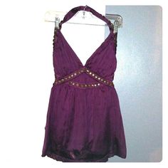 Never Worn With Tags! I Imagine It Looks Adorable With Jeans Or A Skirt, I've Just Never Gotten The Chance To Try It. Summer Purple Halter Top For Night Out, Purple Halter Top For Summer Nights, Purple Halter Top For Night Out In Summer, Purple Halter Top For Night Out, Chic Fitted Purple Halter Top, Chic Purple Halter Top For Party, Chic Purple Fitted Halter Top, Purple Whimsigothic, Early 2010s