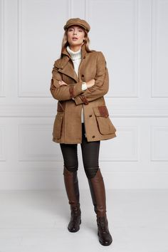 Balmoral Field Coat (Tawny) – Holland Cooper Holland Cooper, Baker Boy Cap, Capes & Ponchos, Field Coat, Baker Boy, Biker Jeans, Jodhpur, Waxed Cotton, British Style