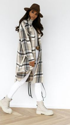 Knee Length Jacket, Long Shirt Women, Checked Coat, Summer Tank Dress, Wide Leg Romper, Elegant Coats, Winter Shirts, Streetwear Tops