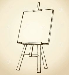 an easel with a drawing board on it stock photo - image 349874