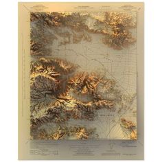 an image of a map with mountains in the middle and water on it's sides