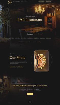 an image of a restaurant website design