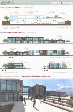 an architectural drawing shows the different sections of a building