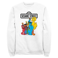 We can tell you how to get to Sesame Street and look good doing it, with these adorable designs for the whole family from the iconic, long-running children's series Sesame Street! Step onto Sesame Street with this officially licensed Men's Friend Group Wave Graphic Crewneck Sweatshirt featuring Bert, Big Bird, Cookie Monster, Elmo, and Ernie waving with the Sesame Street logo across the front. Bring joy and laughter to your day with this new Sesame Street apparel! Wave Sweatshirt, Street Logo, Street Apparel, Wave Graphic, Trending Graphic Tees, Sesame Street Characters, Mens Crewneck Sweatshirt, Sesame Street Birthday, Friend Group