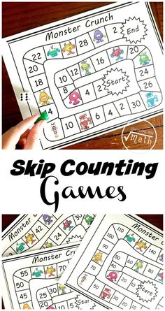 the printable skip counting game for kids with numbers and letters on it, in front of