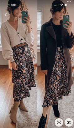 Cloudy Weather Outfit Summer, Fall And Winter Dresses And Skirts, Fall Fashion Long Skirts, Plus Size Autumn Work Outfits, Midsize Outfits Size 10, Cute Church Fall Outfits, Chic Easy Outfits, 30 Something Outfits, Fall Fashion Inspo Outfits