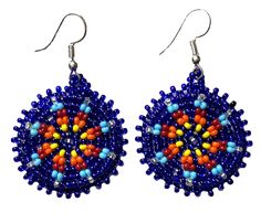 PRICES MAY VARY. Cute handmade beaded earrings made using 11/0 czech seed beads. Beautiful Beaded Earring Novica, Round Beaded Earrings, Beaded Earrings Native American, Seed Beaded Earrings, Blue Beaded Earrings, Artisan Jewelry Earrings, Beaded Earrings Native, Native American Crafts, Seed Bead Patterns