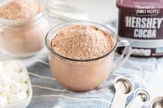 This Hot Chocolate Mix is a great gift for the holidays for friends and neighbors. It makes a smooth, creamy, chocolatey mug of hot chocolate. rn#hotchocolate #hotchocolatemix #chocolate #drinkrecipe #hotchocolaterecipe #chocolatedrink #christmasdrink #winterdrink Mug Of Hot Chocolate, Hershey Cocoa, Winter Drinks, Chocolate Mix, Hot Chocolate Recipes, Chocolate Drinks