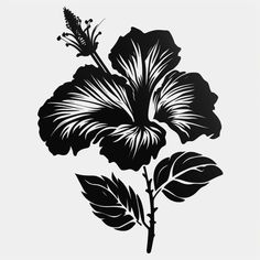 a black and white drawing of a flower