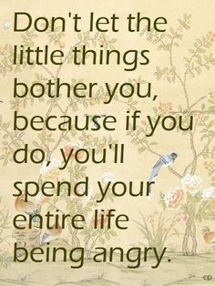 a painting with words on it that says don't let the little things either you, because if you do, you'll spend your entire life being angry