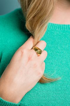 Adjustable gold ring with a faceted surface featuring 24kt gold-plate over brass. One size fits most. Adjustable Gold Ring, Ring Everyday, Faceted Ring, Everyday Ring, Everyday Rings, Gold Ring, Gold Rings