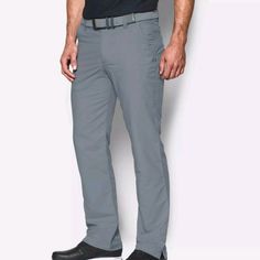 Men's Golf Pants Straight Loose Fit Color: Gray 56% Nylon, 40% Polyester, 4% Elastane Loose: Fuller Cut For Complete Comfort Casual Straight Leg Golf Pants, Casual Straight Leg Pants For Golf, Under Armour Outdoor Pants With Pockets, Casual Under Armour Bottoms For Outdoor Activities, Golf Pants, Under Armour Pants, Mens Golf, Pants Straight, Mens Pants