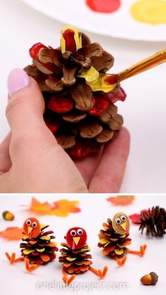 the pine cone turkeys are made from pine cones