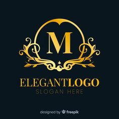 elegant logo design with the letter m