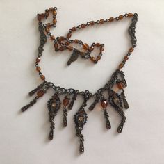 Sweet Romance Vintage Necklace. Bronze Color.Orange Swarovski Crystal. Made in USA in 1990's. Excellent Vintage Condition. Gorgeous. Sweet Romance, Wedding Jewellery Necklace, Bronze Color, Wedding Necklace, Vintage Necklace, Color Orange, Swarovski Crystal, Wedding Jewelry, Swarovski Crystals