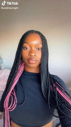 Hairstyles For Braids For School, Peekaboo Hair Braids, Hairstyles For Summer Black Women, Braids For Black Women With Color, Hair Styles Black Girls Ideas Braids, Hair Styles For Black Girls Braids Ideas, Black Girls Braids Hairstyles, Afro Braids Hairstyles, 2 Color Box Braids