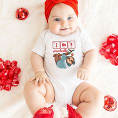 This funny sloth 🦥 and periodic table elements shirt is perfect for your adorable baby for the Holidays! 🎄💙 We love these adorable Christmas baby bodysuits! ❤️ We only offer the soft kind of bodysuit because we value quality. Infant bodysuits are Rabbit Skins Brand, unless otherwise noted. ▸ Light fabric, 5 ounces ▸ Infant unisex fit ▸ Solid colors are made of 100% combed ringspun cotton▸ Heather colors are 10% polyester▸ 1x1 rib knit makes the fabric highly elastic and helps retain its shape Baby Christmas Onesie, Christmas Bodysuit, Christmas Onesie, Santa's Little Helper, Holiday Baby, Santa Baby, Baby Outfits, Babies First Christmas, Custom Baby