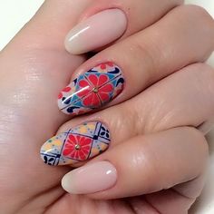 Mexican Nails, Nail Art Noel, Boho Nails, Classic Nails, Nails Desing, Birthday Nails, Fabulous Nails